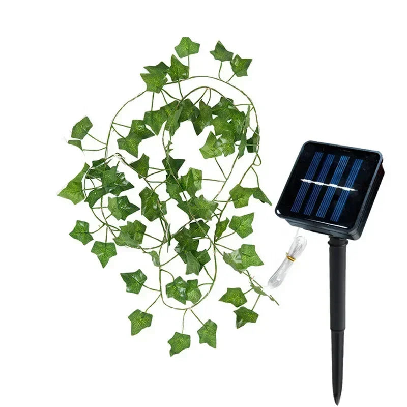 SolarLeaf Sfeerverlichting – Zonnelamp Slinger met Kunstbloemen & Bladeren - buitenverlichting - in de kamer