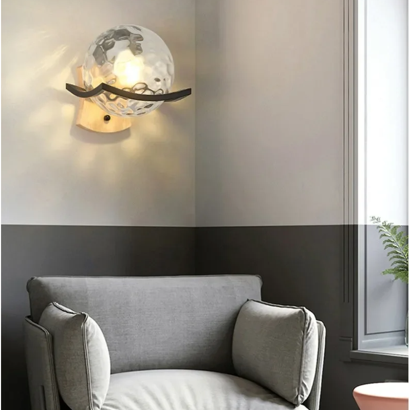 Moderne LED Wandlamp Van Glas - wandlampen - zijaanzicht