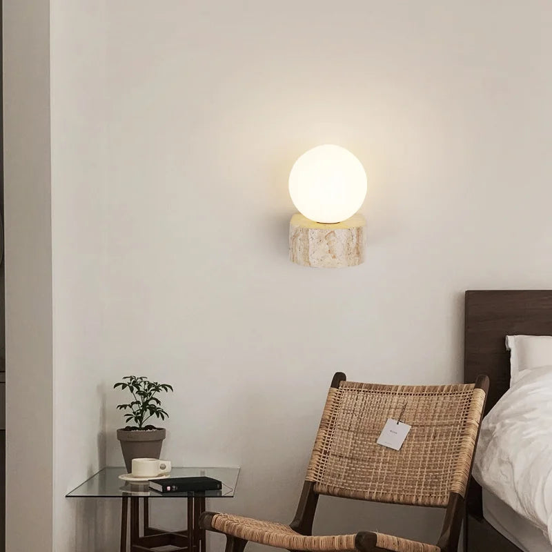 HikariStone Moderne LED Wandlamp van Glas – Japanse Retro Warmte voor Stijlvolle Interieurs - wandlamp - detail
