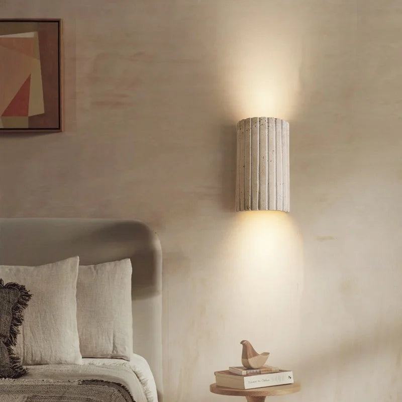 TerraLume Wabi-Sabi Travertin LED Wandlamp - wandlamp - detail