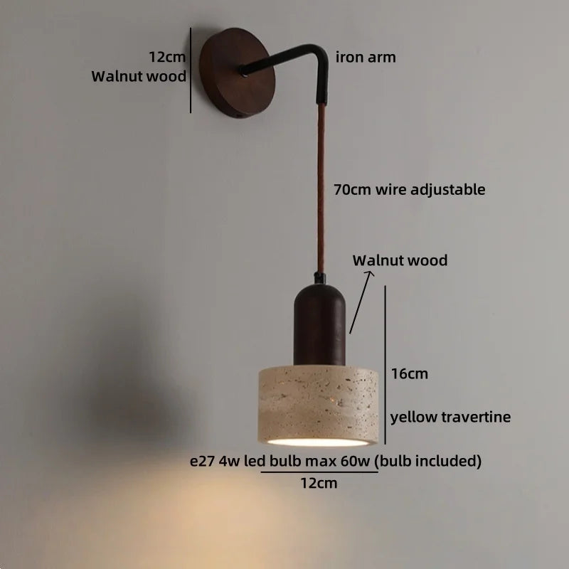 TerraLume Wabi-Sabi Travertin LED Wandlamp - wandlamp - in de kamer