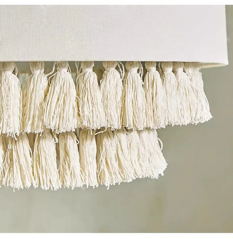 SabiGlow – Boheemse Wabi Sabi Stoffen Hanglamp - hanglampen - sfeerbeeld