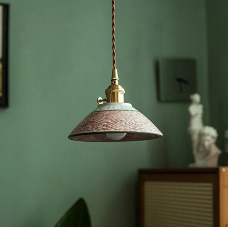 AuroraVerde Donkergroene Keramische Hanglamp - hanglampen - detail
