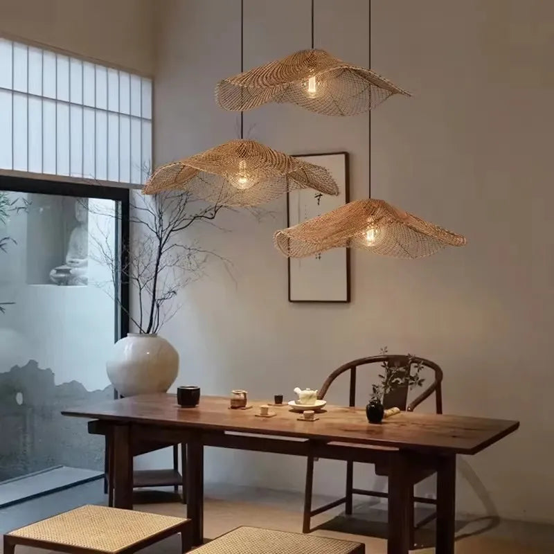 Handgemaakte Rotan Hanglamp - hanglampen - sfeerbeeld