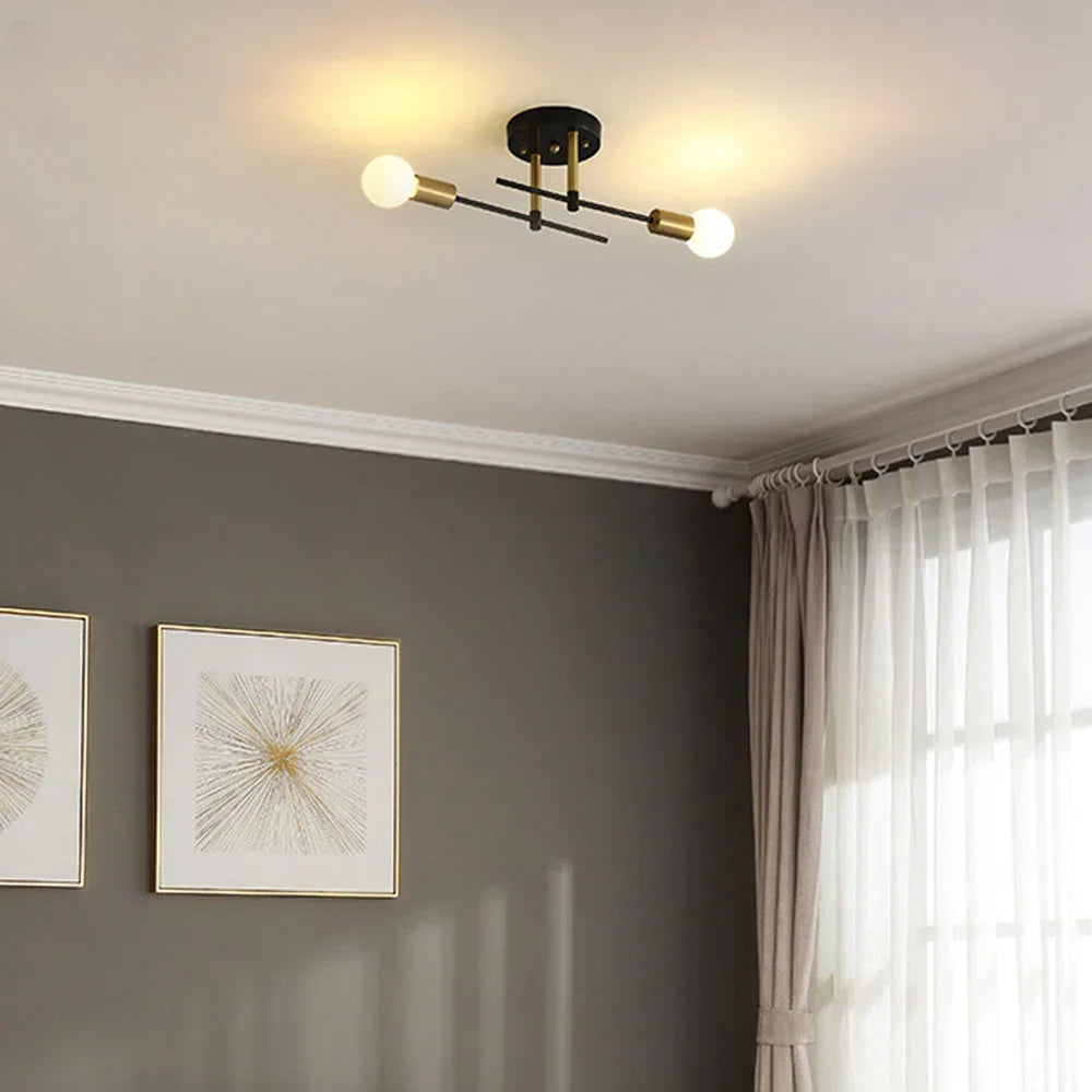 VintageGlow Dubbele Kop Plafondlamp - plafondlamp - in de kamer