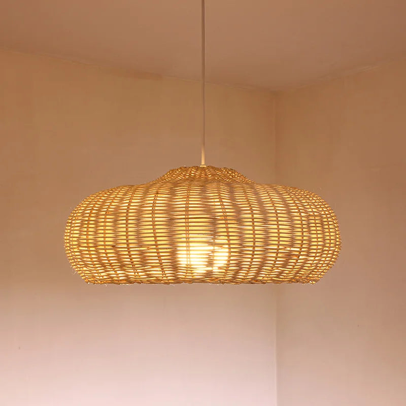 Bohemian Wicker Pendant Light - hanglampen - verlicht