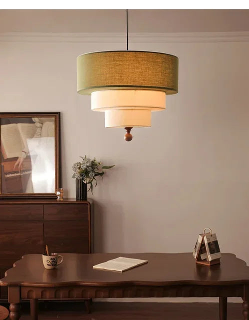Boho Green Fabric Hanglamp - hanglampen - materiaaldetail