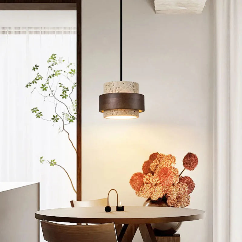 LumiStone Natuursteen LED Hanglamp - hanglampen - zijaanzicht