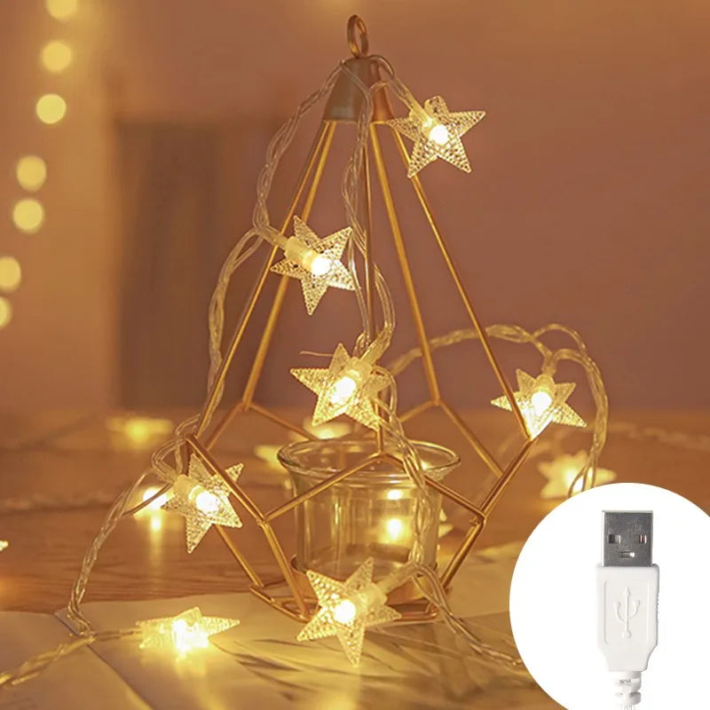 StellaGlow LED Sterren Sfeerverlichting – 51-100 LED’s Batterijgevoed - buitenverlichting - close-up