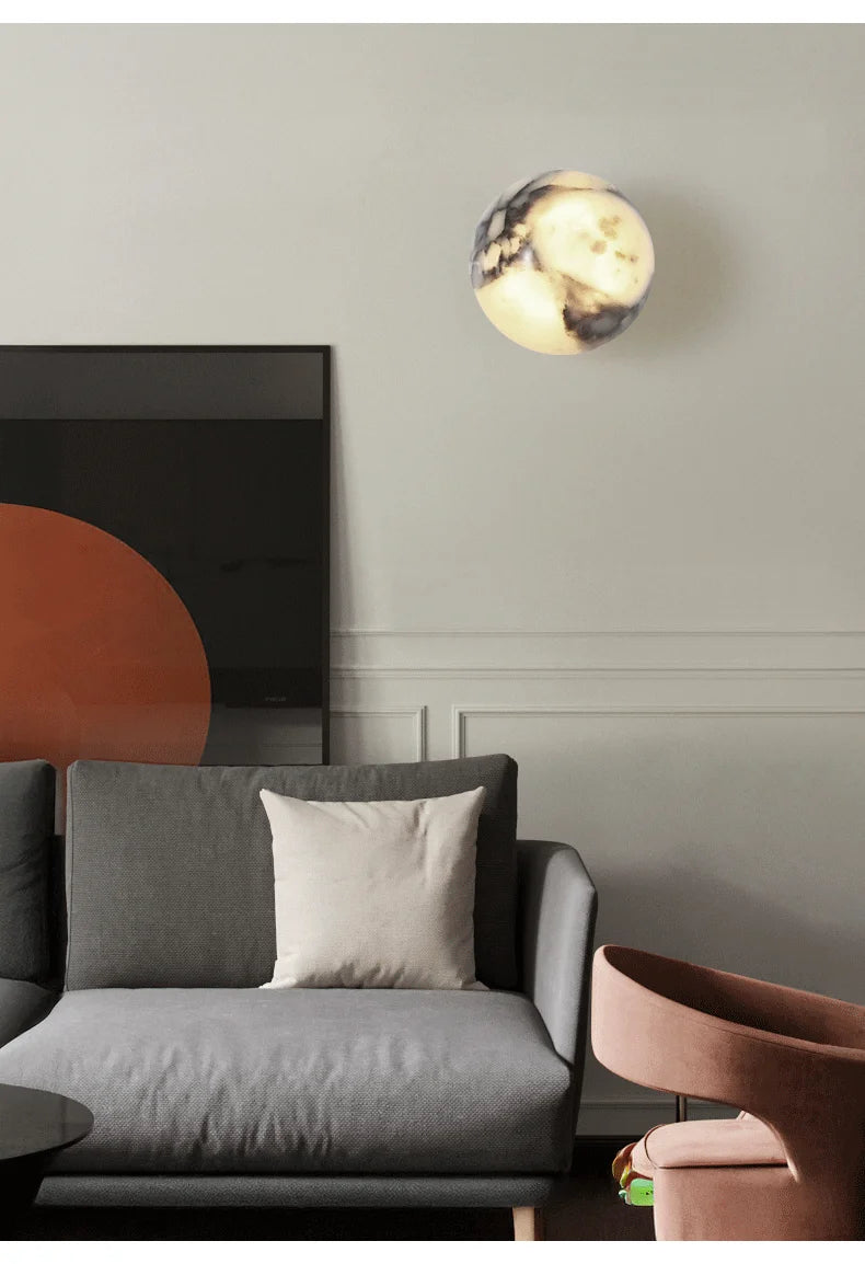 Luxe Natuursteen Wandlamp - wandlamp - materiaaldetail
