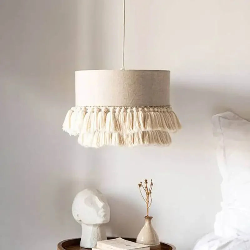 SabiGlow – Boheemse Wabi Sabi Stoffen Hanglamp - hanglampen - in de kamer