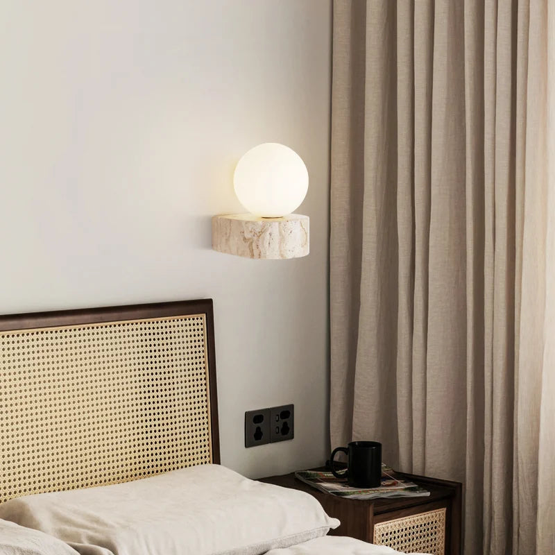 HikariStone Moderne LED Wandlamp van Glas – Japanse Retro Warmte voor Stijlvolle Interieurs - wandlamp - in de kamer