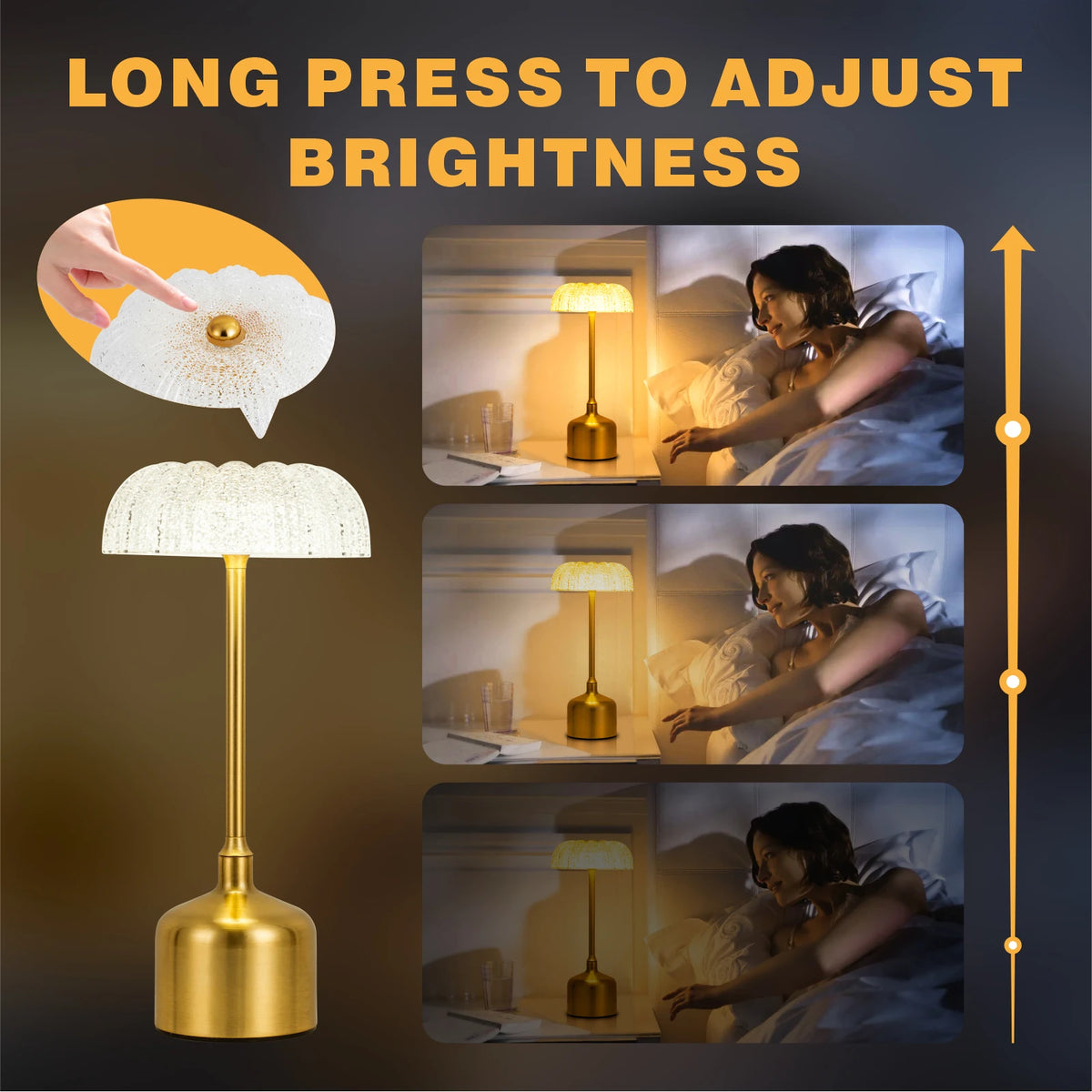 LumiVintage 3000 – Retro LED Tafellamp met Touchbediening en 3000mAh Oplaadbare Batterij - tafellampen - in de kamer