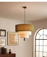 Boho Green Fabric Hanging Lamp