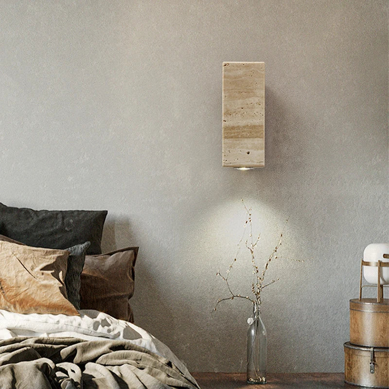 Modern Luxe Wandlamp in Natuursteen - wandlamp - zijaanzicht