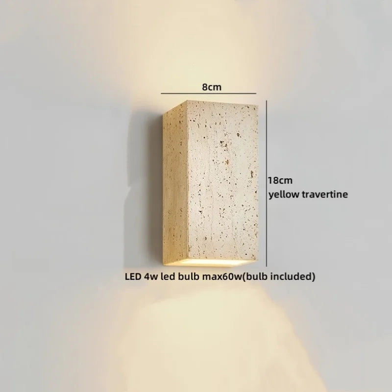 TerraLume Wabi-Sabi Travertin LED Wandlamp - wandlamp