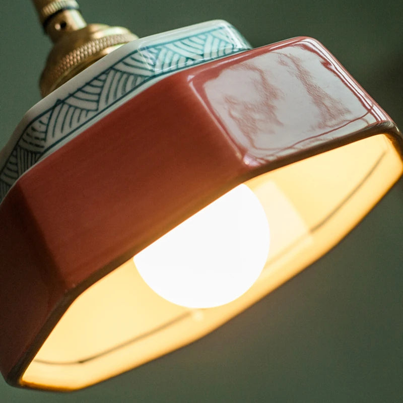 AuroraVerde Donkergroene Keramische Hanglamp - hanglampen - zijaanzicht