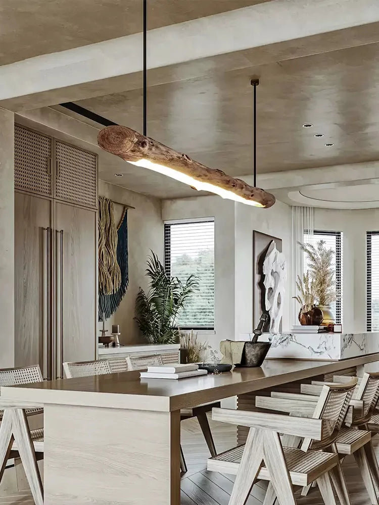 Minimalistische Houten Hanglamp - hanglampen - in de kamer