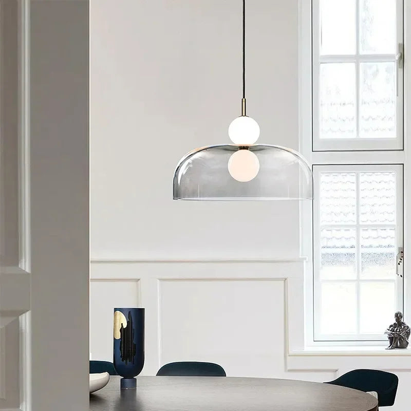 NordLume DuoSphere – Scandinavische Dubbele Glazen Hanglamp - hanglampen - sfeerbeeld