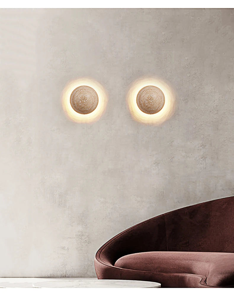 Wabi Sabi Marmeren Wandlamp - wandlamp - gemonteerd