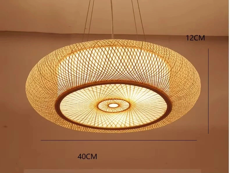 BambuLoom Grace: Handmade Bamboo Wicker Pendant Lamp