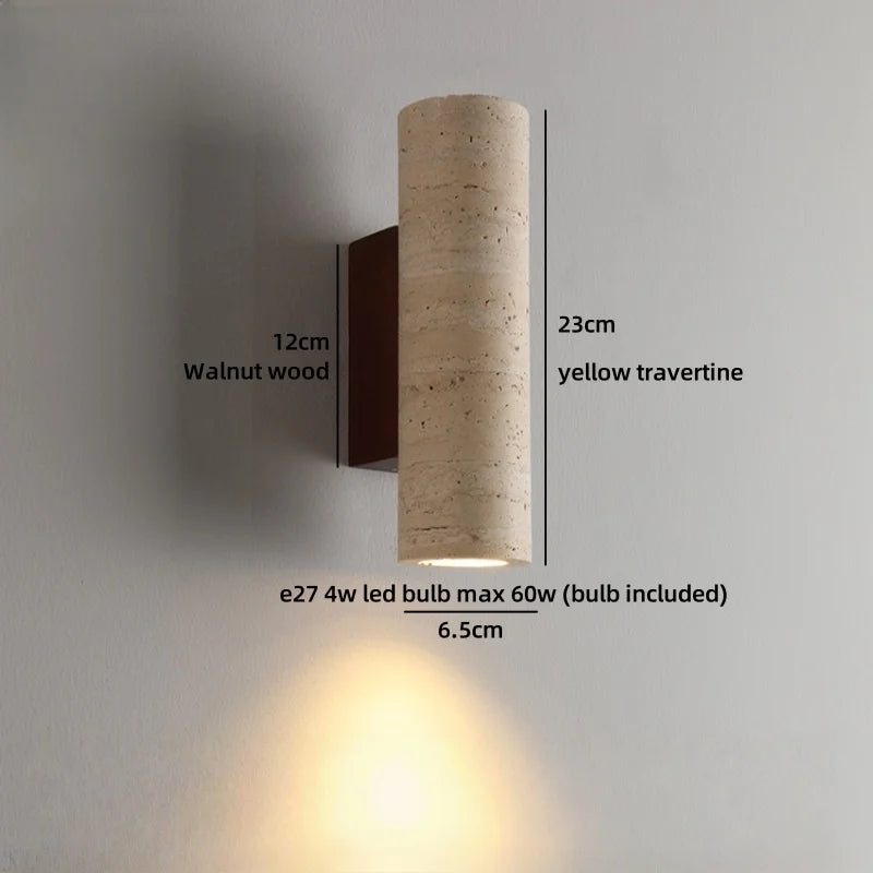 TerraLume Wabi-Sabi Travertin LED Wandlamp - wandlamp - verlicht