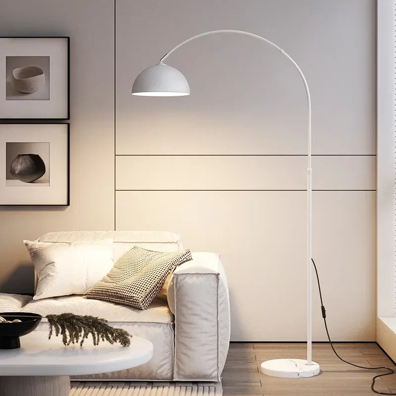 Nordic Arc Luxe Vloerlamp – Minimalistische LED Staande Lamp met Marmeren Basis - vloerlampen - detail