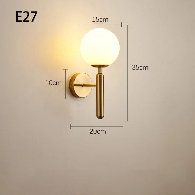 VitaGlow Wall Lamp – Modern Indoor Wall Lighting with Copper Accents and E27 Fitting