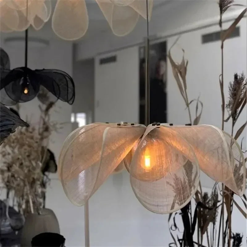 SabiFlora Wabi-Sabi Stoffen Hanglamp - plafondlamp - zijaanzicht