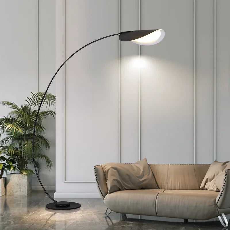 LumiArc Moderne Parabolische LED Vloerlamp - vloerlamp - zijaanzicht