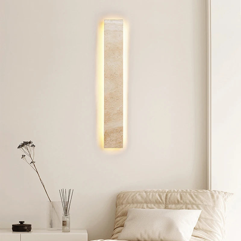 StoneGlow Recta – Moderne Wandlamp van Natuursteen - wandlamp - detail