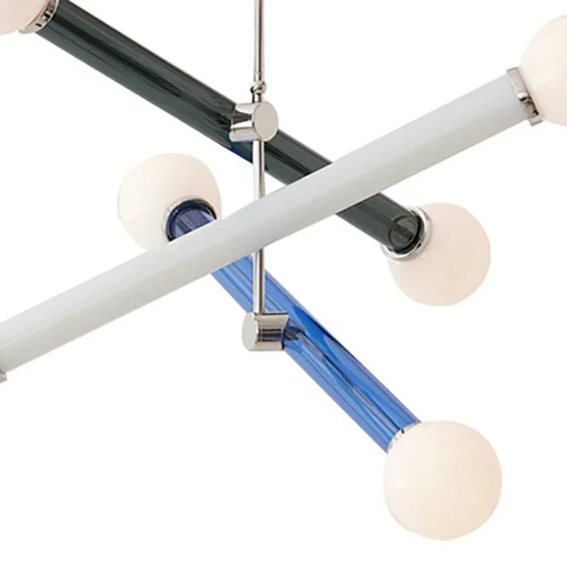 ArtGlow Moderne Kleurrijke Kroonluchter - hanglampen - zijaanzicht