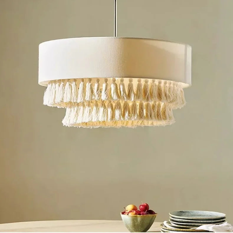 SabiGlow – Boheemse Wabi Sabi Stoffen Hanglamp - hanglampen - materiaaldetail