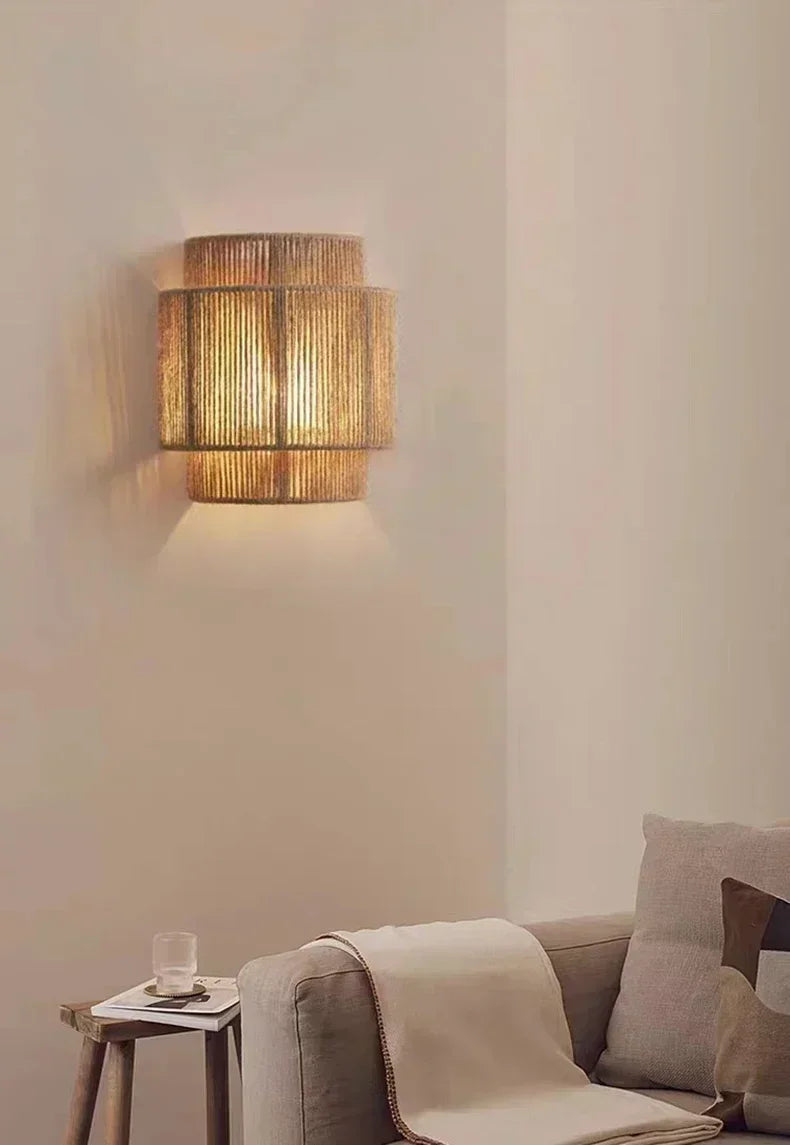 MORI GLOW Handgemaakte Hennep Touw Wandlamp - wandlamp