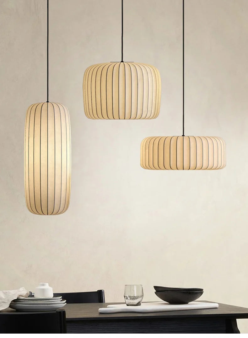 Modern Japanese Wabi Sabi Zijdehanglamp - plafondlampen - close-up