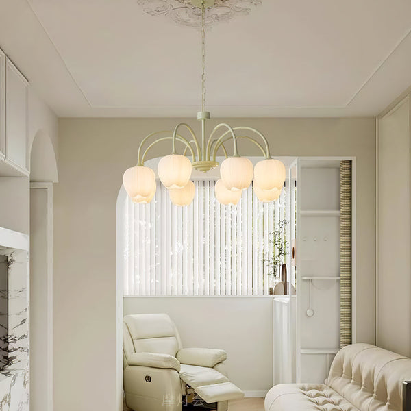 Tulp Matcha Kroonluchter - hanglampen - gemonteerd