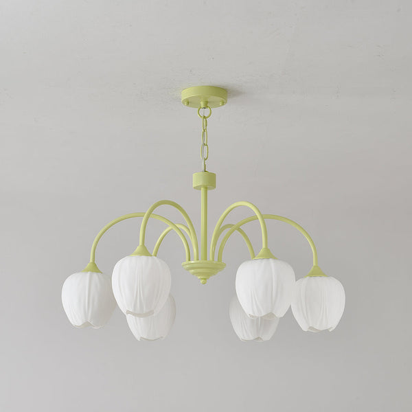 Tulp Matcha Kroonluchter - hanglampen - verlicht