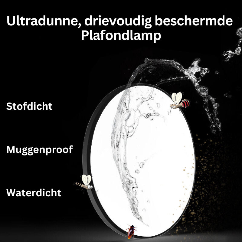 Waterdichte LED Plafondlamp Voor Badkamers - plafondlamp - zijaanzicht