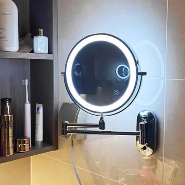 Zwarte Oplaadbare Led Vergrotende Spiegel Voor Make-Up En Badkamer - wandlampen - afmetingen