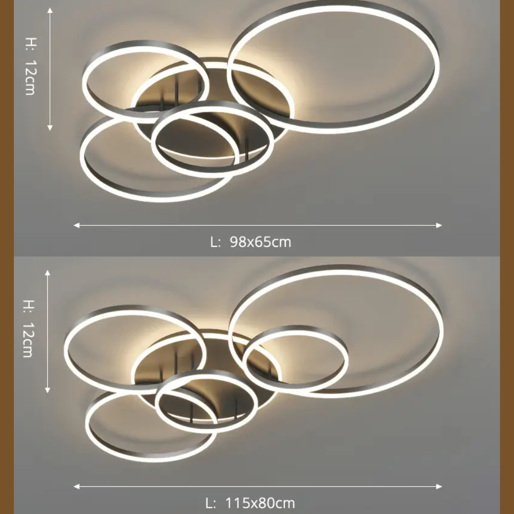 Moderne Plafondlamp Zwart - plafondlamp - zijaanzicht