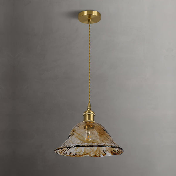 Vintage Bruin Glazen Hanglamp - hanglampen - detail