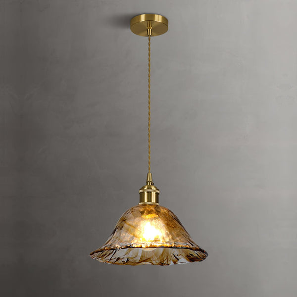 Vintage Brown Glass Pendant Lamp