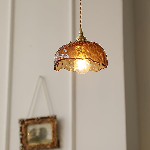 Vintage Bruin Glazen Hanglamp - hanglampen - afmetingen