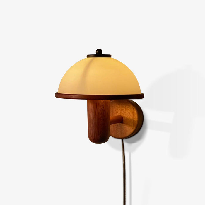 Paddenstoel Houten Wandlamp - wandlampen