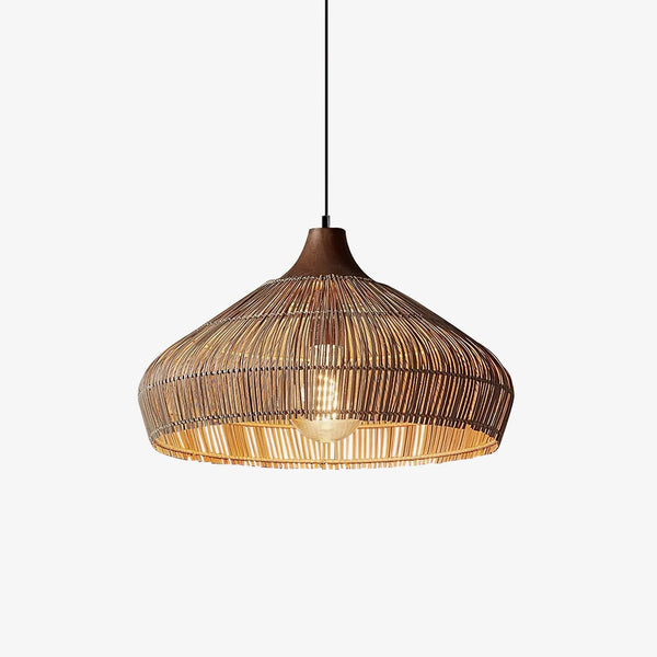 Unieke Rieten Rotan Hanglamp - hanglampen - sfeerbeeld