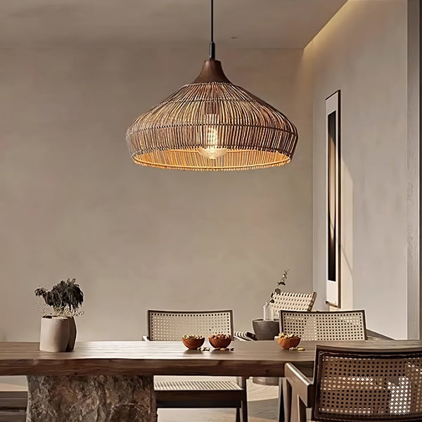 Unieke Rieten Rotan Hanglamp - hanglampen - detail