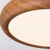 Round Ceiling Lamp with Wood Grain