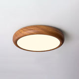 Round Ceiling Lamp with Wood Grain