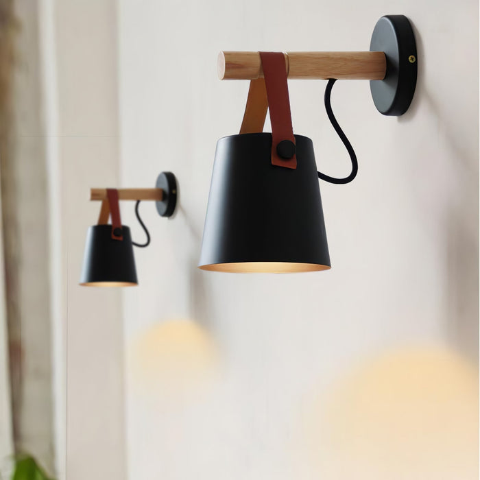 Conische Wandlamp van Hout - wandlampen - afmetingen