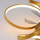 Flower LED Modern Recessed Ceiling Fan with Remote Control Ceiling Lamp